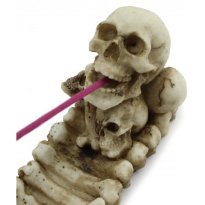 Scary Skull Incense Burner Holder 10 inch Skull Mound Statue Figurine Aromatherapy Home Decor for Halloween   568274563